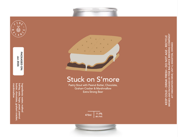Stuck on S'More Pastry Stout with Chocolate, Peanut Butter, Graham Cracker & Marshmallow
