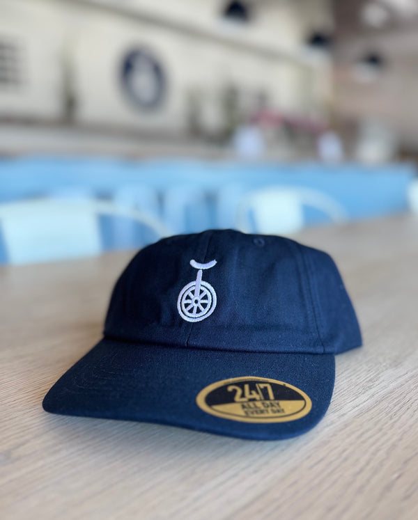 Navy Unicycle Logo Hat